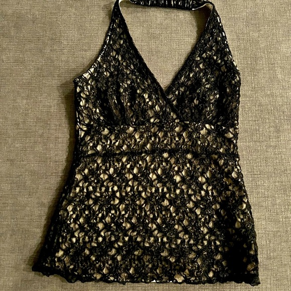 WHBM Black Lace Halter Top - Picture 6 of 9